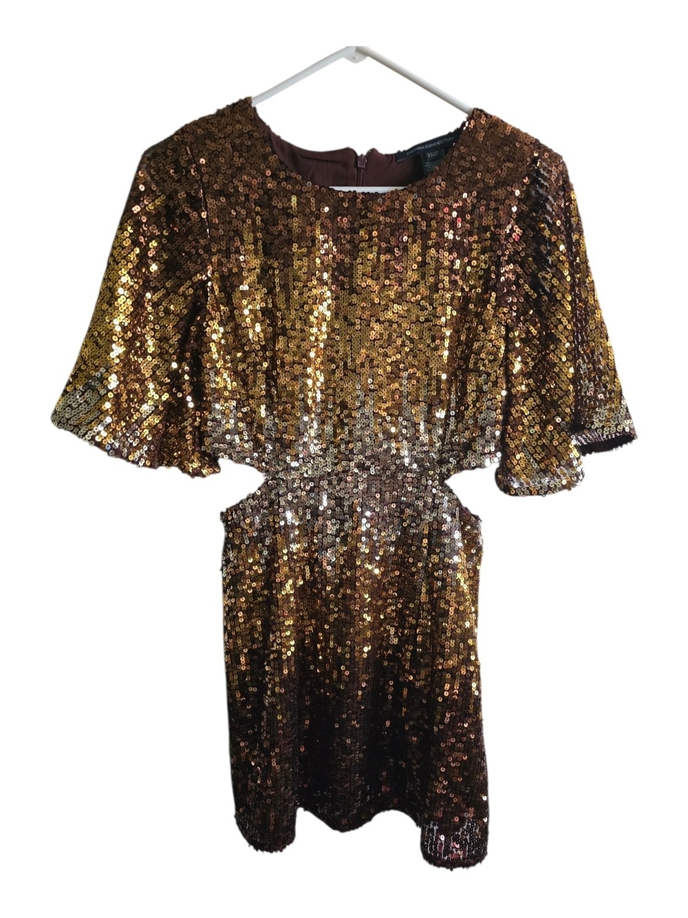 French Connection Estari Sequin Cut-Out Dress Size 2